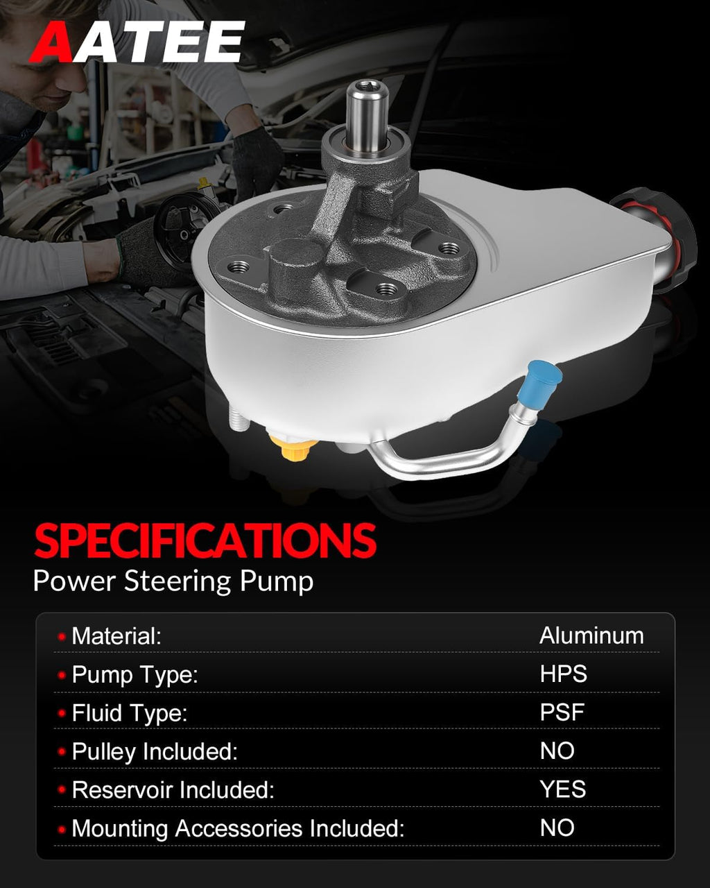 AATEE Power Steering Pump with Reservoir for:-Chevy Tahoe Silverado 1500