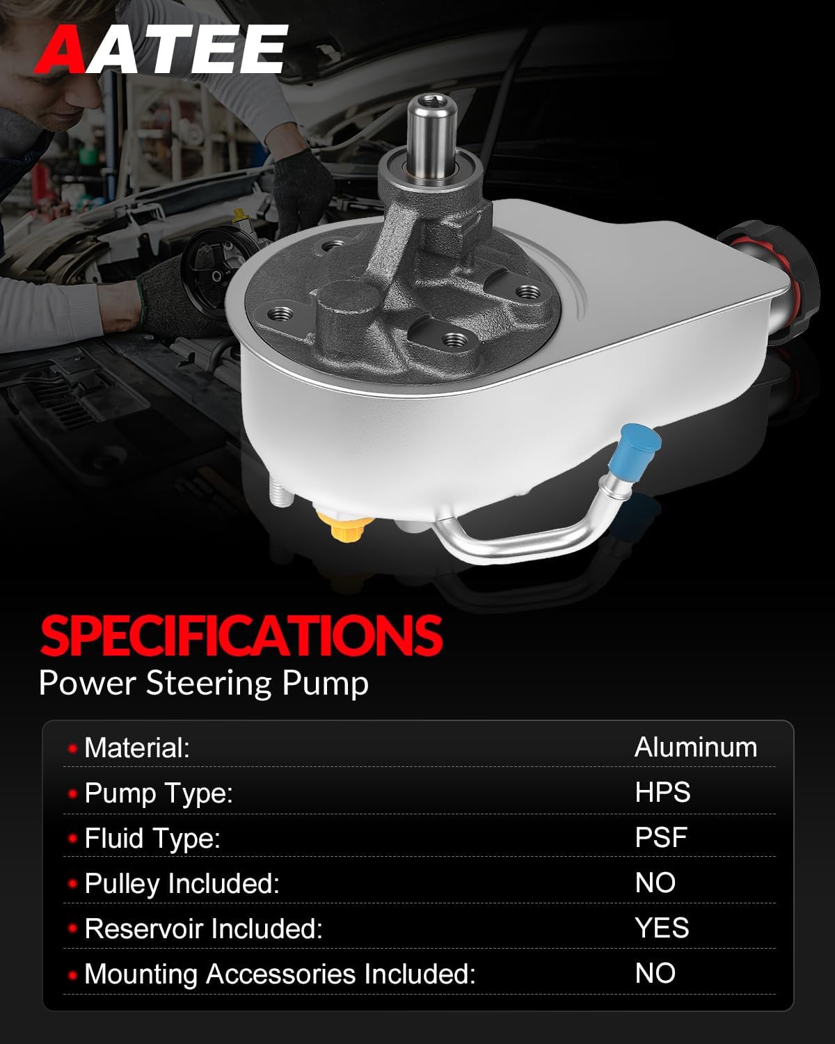 AATEE Power Steering Pump with Reservoir for:-Chevy Tahoe Silverado 1500