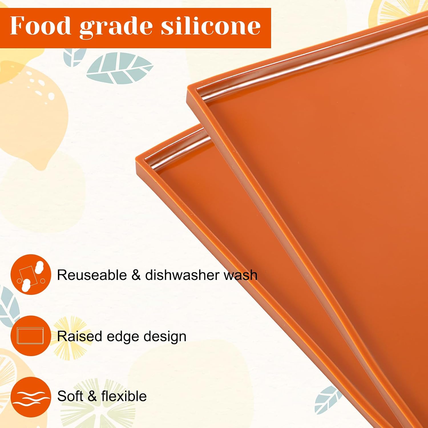 6 PCS Dehydrator Trays with Scraper - Nonstick Silicone Dehydrator Mats, High Temperature Resistant Reusable for