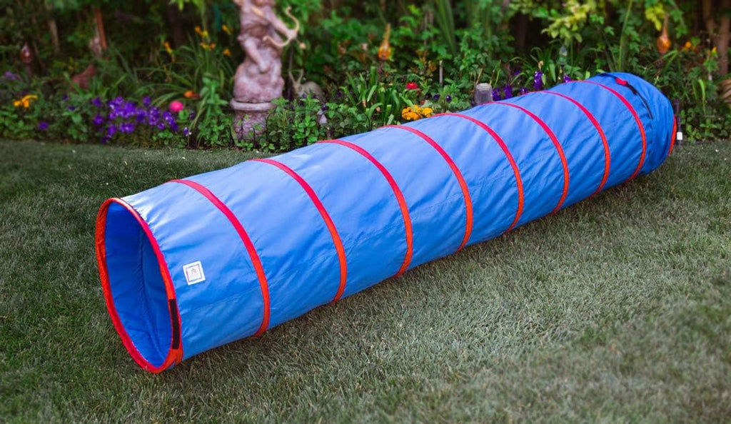 20513 Kids 9-Foot Institutional Crawl Play Tunnel, 9' x 22" Diameter, Blue/Red