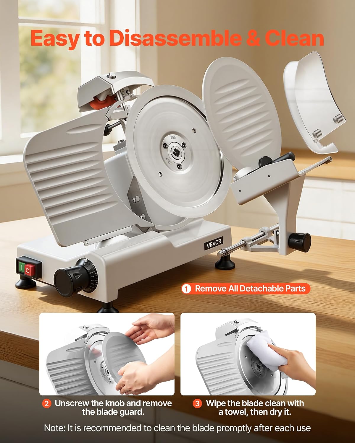 Commercial Meat Slicer 300W Electric Cutter 10" Carbon Steel Blade