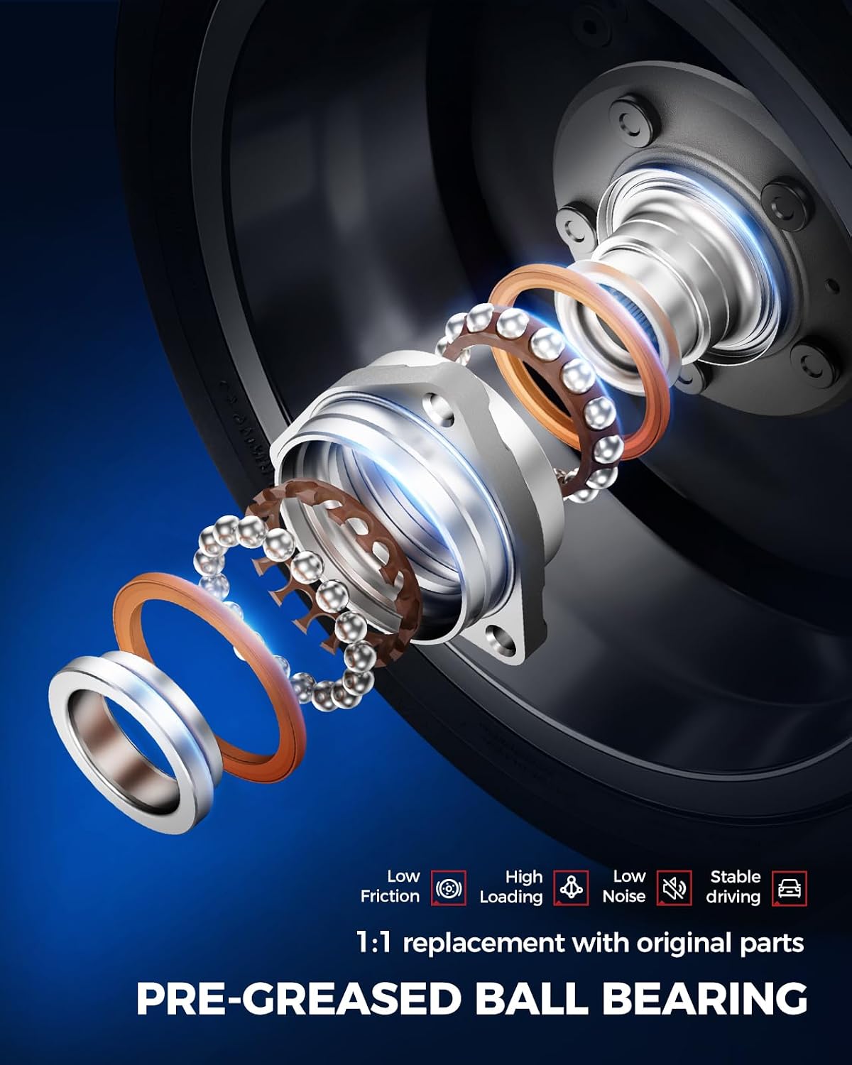 KAX 513447 Front Wheel Bearing Hub Assembly for 2019-2023 Nissan Altima