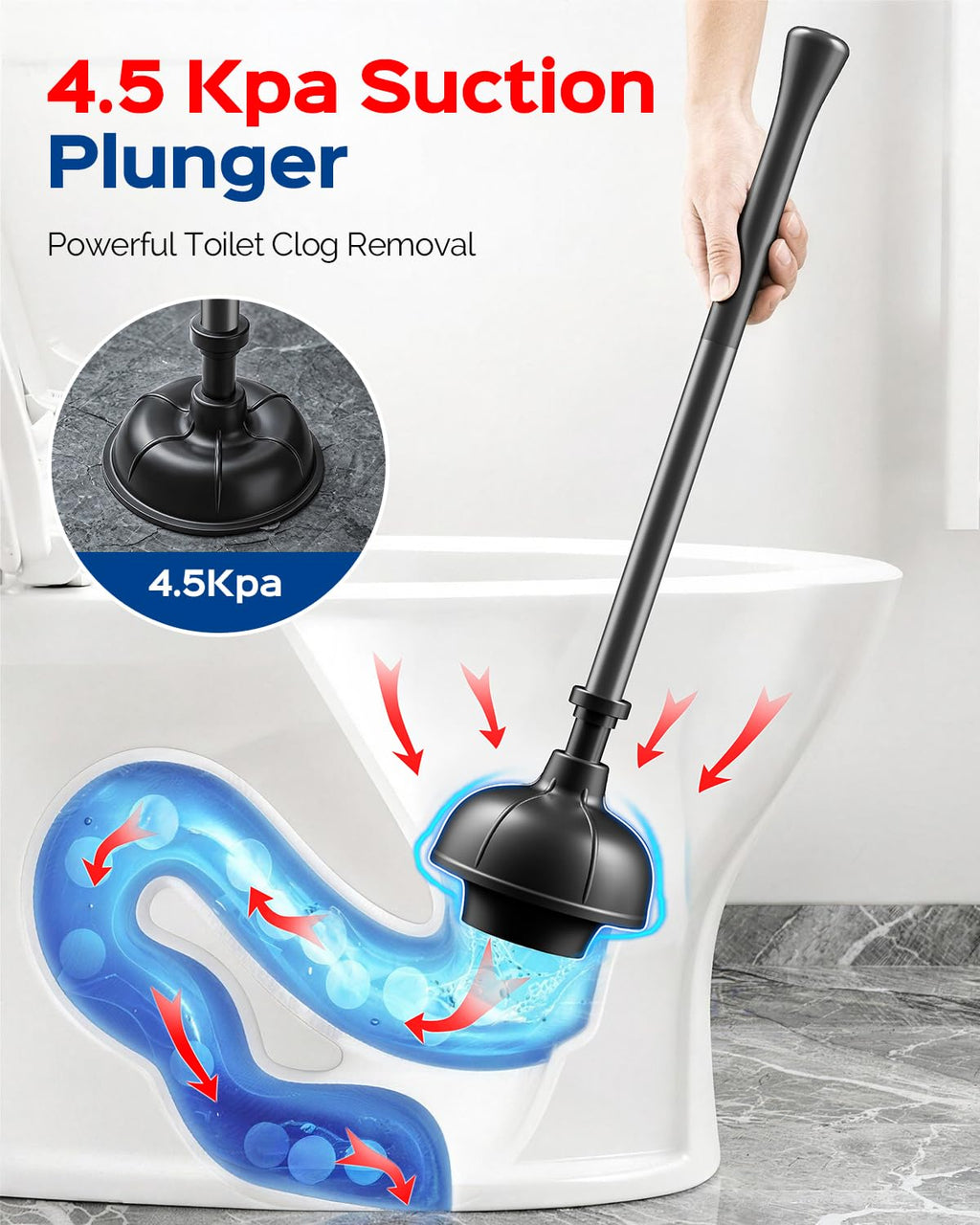 Toilet Bowl Brush and Plunger Set: 2-in-1 Hidden Holder Design