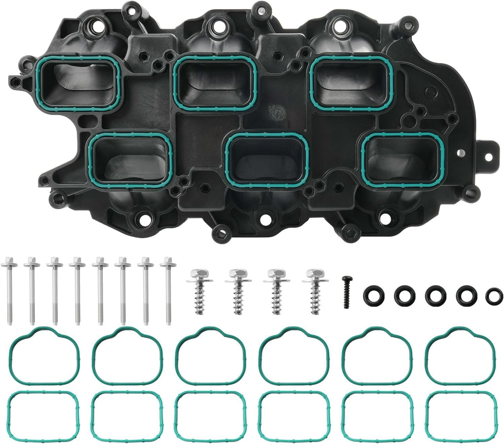Lower Intake Manifold with Gasket Compatible with 2011-2021 Dodge Charger Challenger Durango Jeep Wrangler Grand Cherokee RAM 1500 ProMaster Chrysler 200 300 Town & Country 3.6L V6 Replace 05184199AF