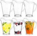 6 Pcs 60oz Plastic Water Pitchers Clear for Party Restaurant
