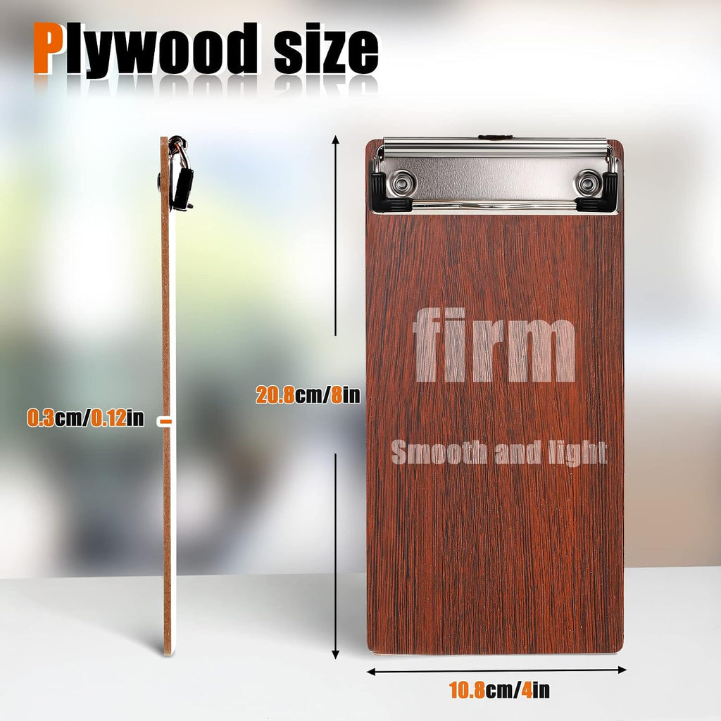30 Pcs Mini Clipboard, Small Wooden Check Presenters for Restaurants
