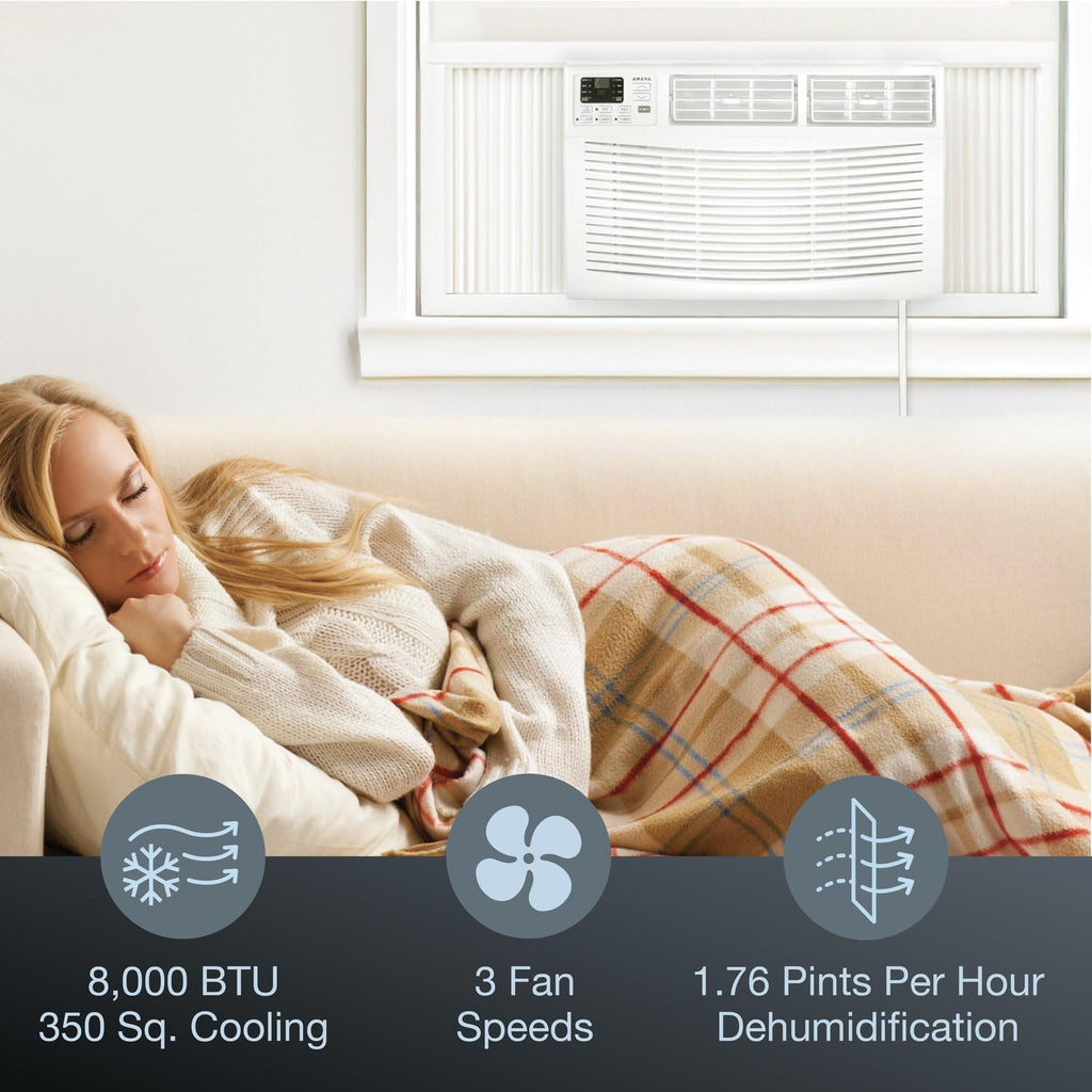 8,000 BTU Window Air Conditioner with 3 Speeds and Timer