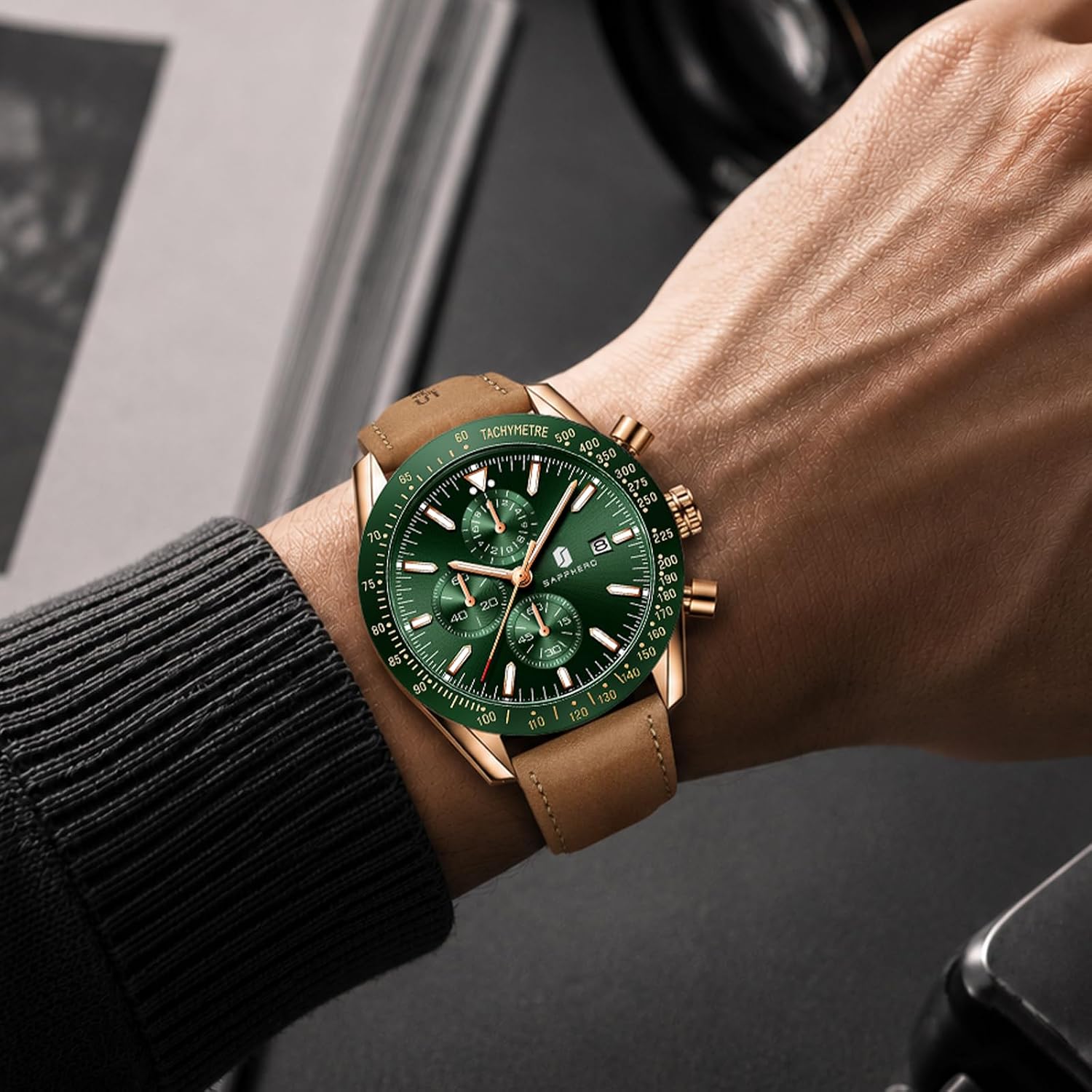 Watch for Men Analog Quartz Chronograph Waterproof Luminous Designer Mens Wrist Watches Business Work Sport Casual