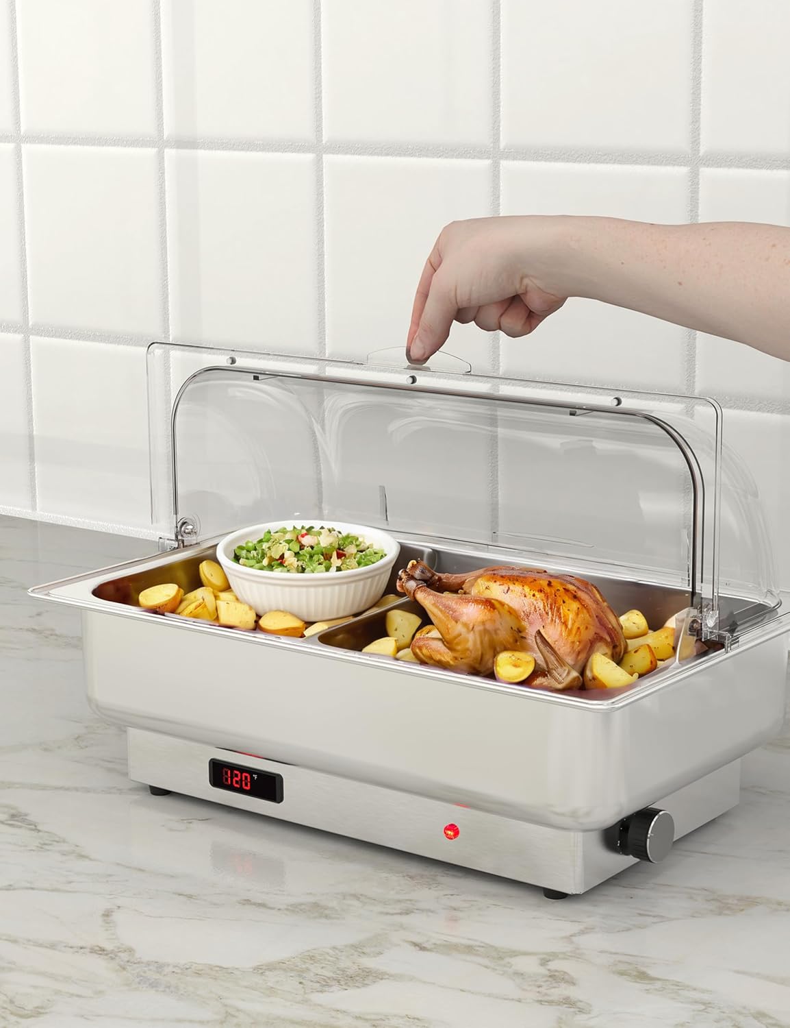 2 Pack Electric Chafing Dishes Buffet Set 9 QT Full Size