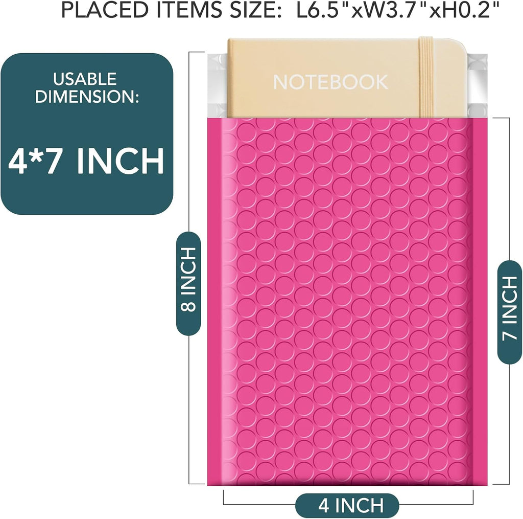 Small Bubble Mailers 4x8 Inch 200 Pack Pink Padded Envelopes