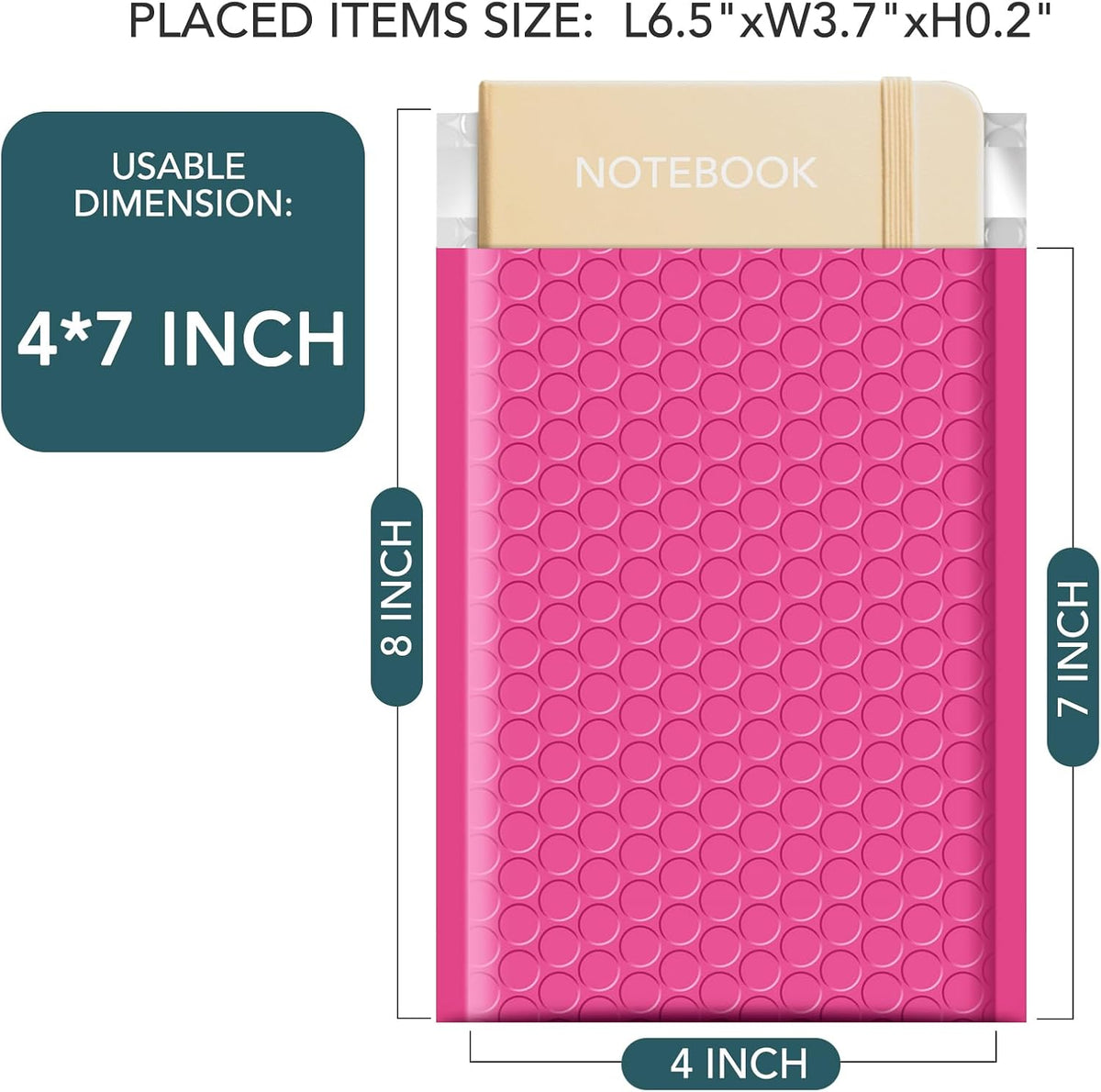 Small Bubble Mailers 4x8 Inch 200 Pack Pink Padded Envelopes