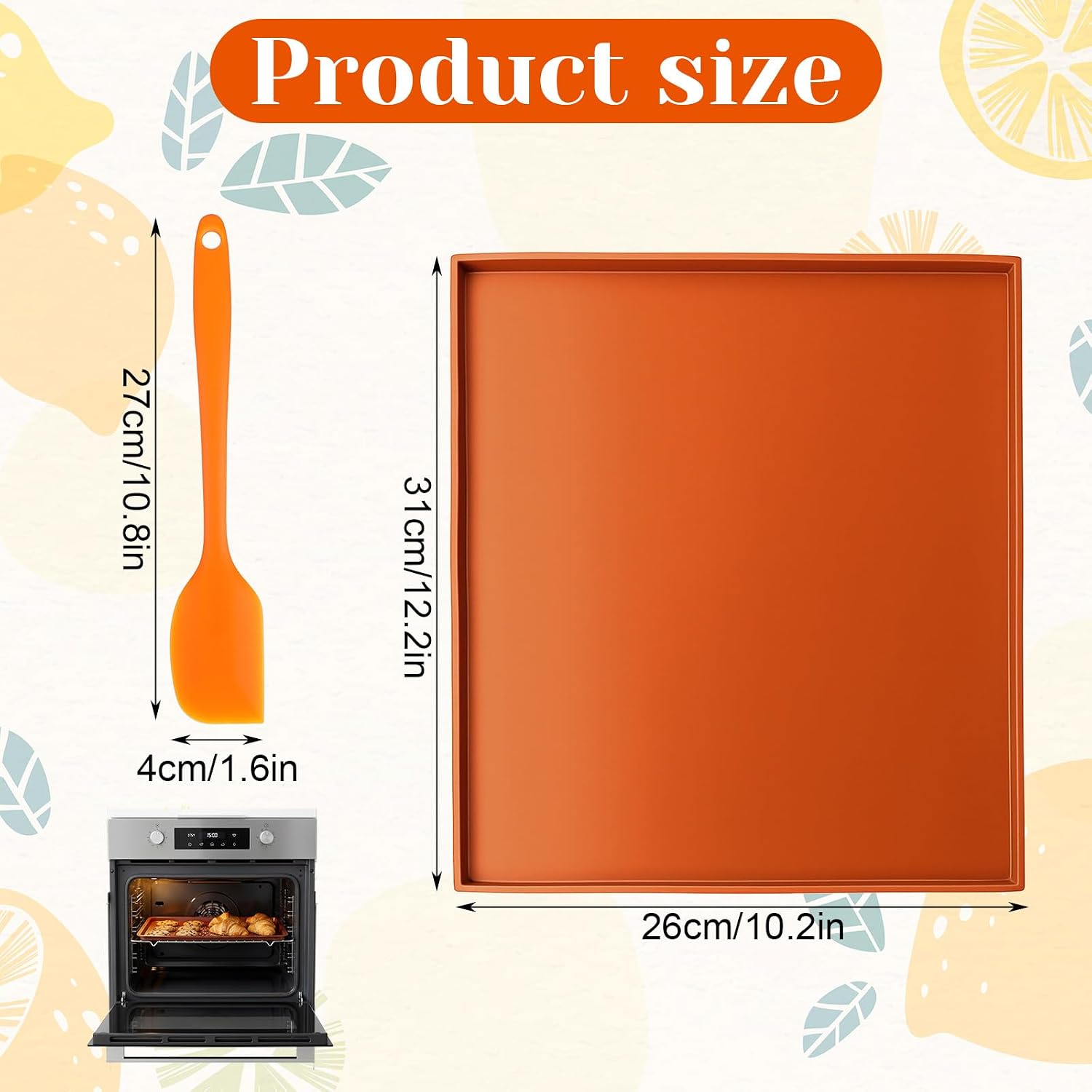 6 PCS Dehydrator Trays with Scraper - Nonstick Silicone Dehydrator Mats, High Temperature Resistant Reusable for