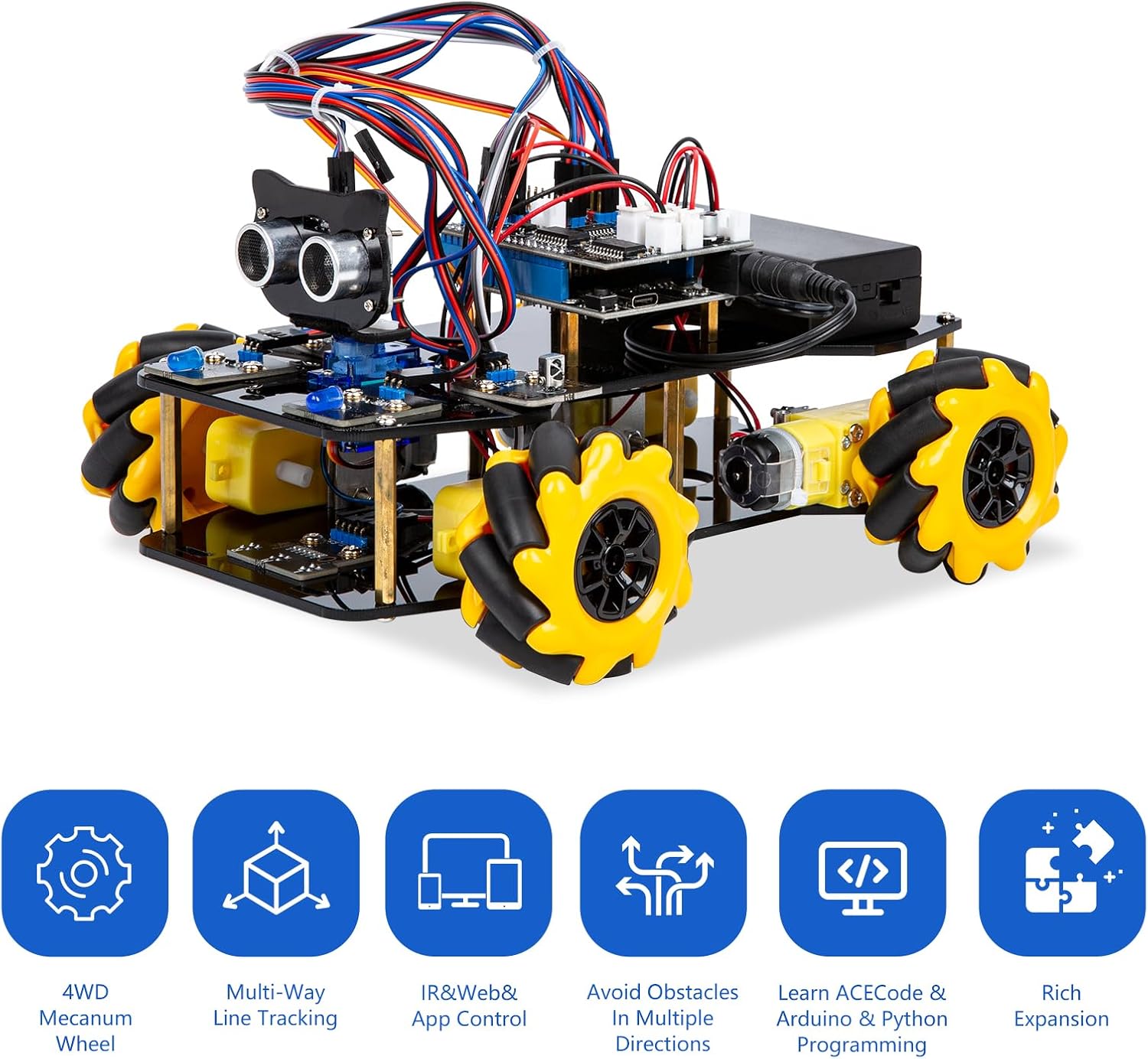 Smart Robot Car Kit Compatible with Arduino, Robotics for Kids Ages 8-12 12-16, Electronic Programming Project/STEM