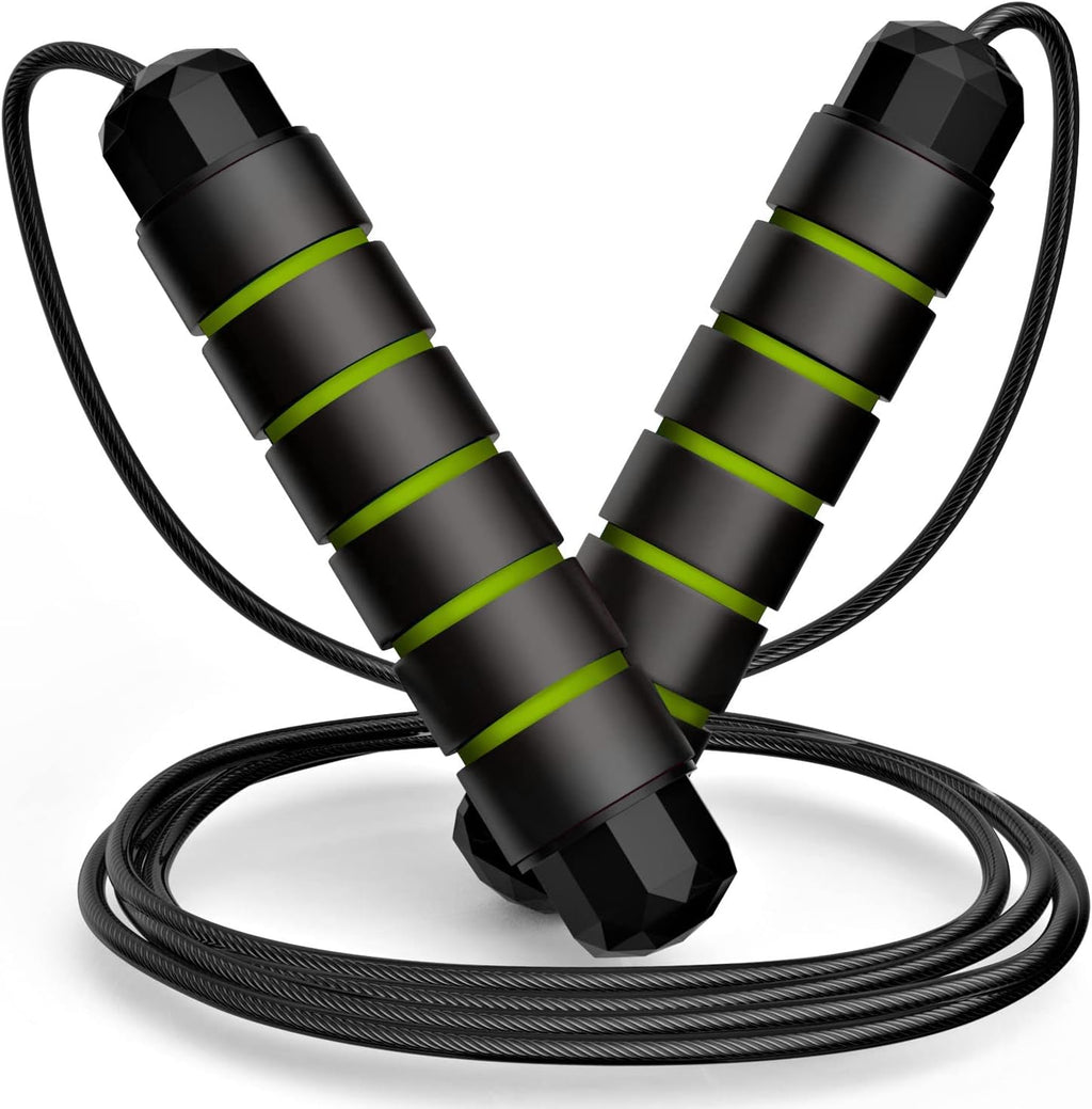Jump Rope, Tangle-Free Rapid Speed Jumping Rope Cable with Ball Bearings for Women, Men, and Kids, Adjustable Steel