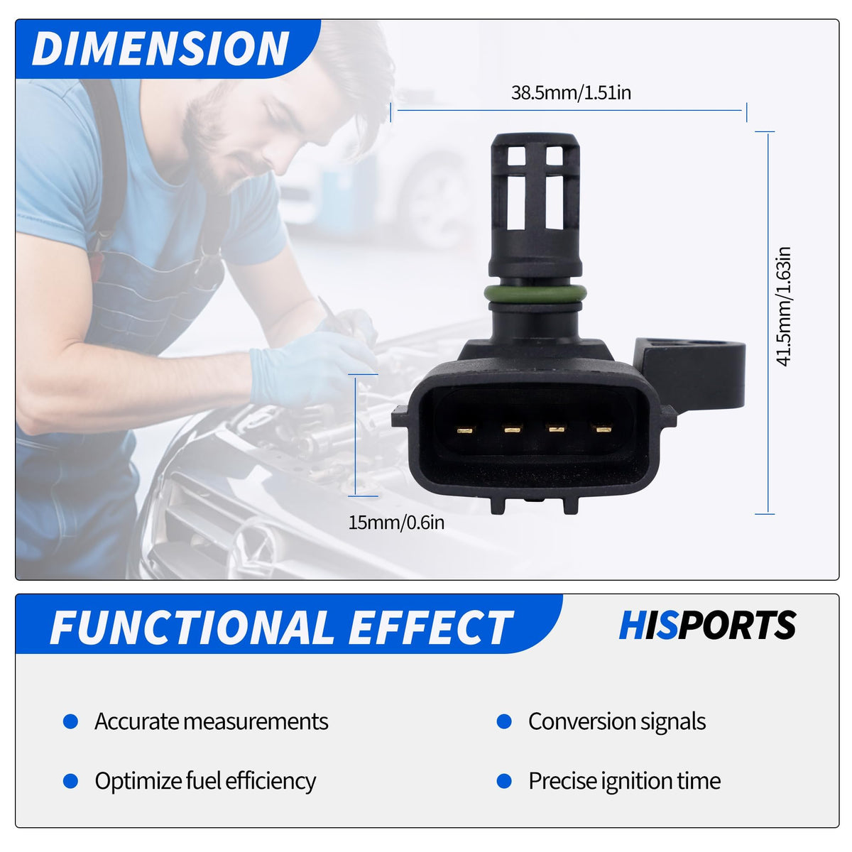 HiSport 5WK96803 Intake Air Temperature Sensor Compatible with Cummins
