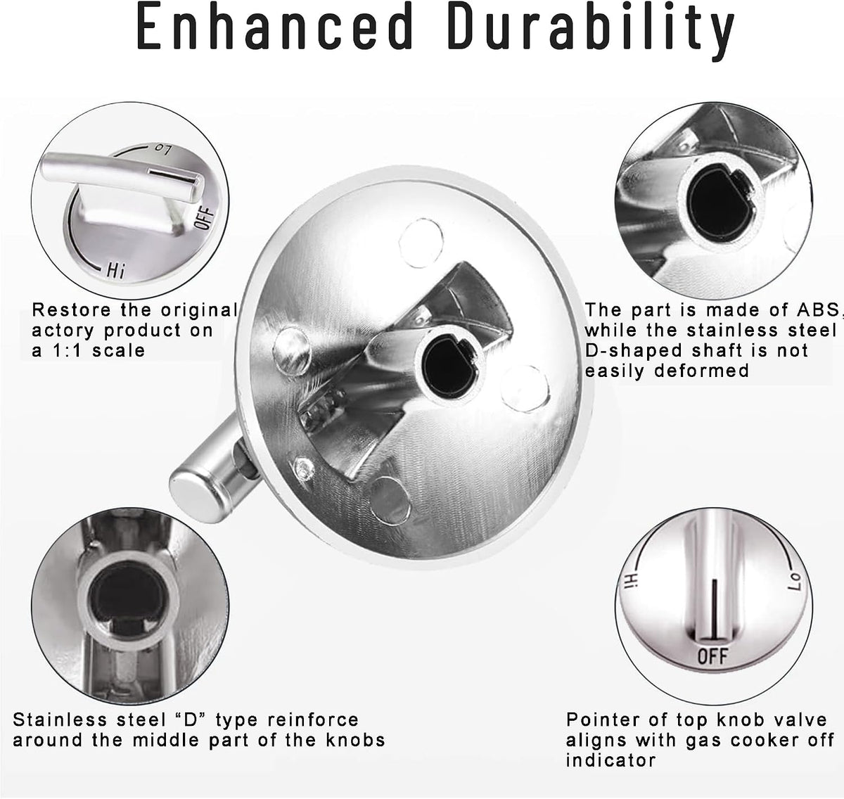 Stove Knobs for Jenn-Air, KitchenAid & Maytag Gas Cooktops for 7733P410-60