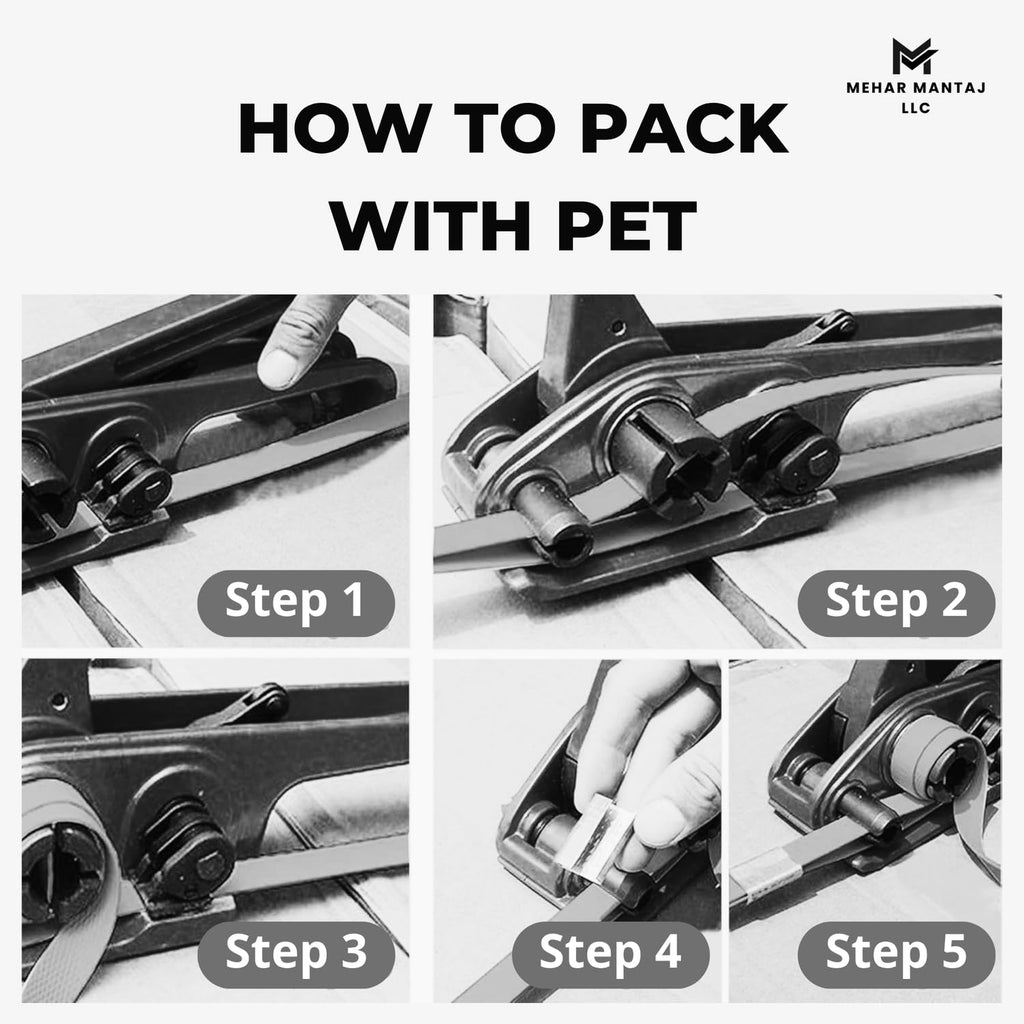 Strapping Kit for Heavy Duty Pallet Packaging – Manual Steel Banding Tool Set | Tough Portable Strap Kit for Freight