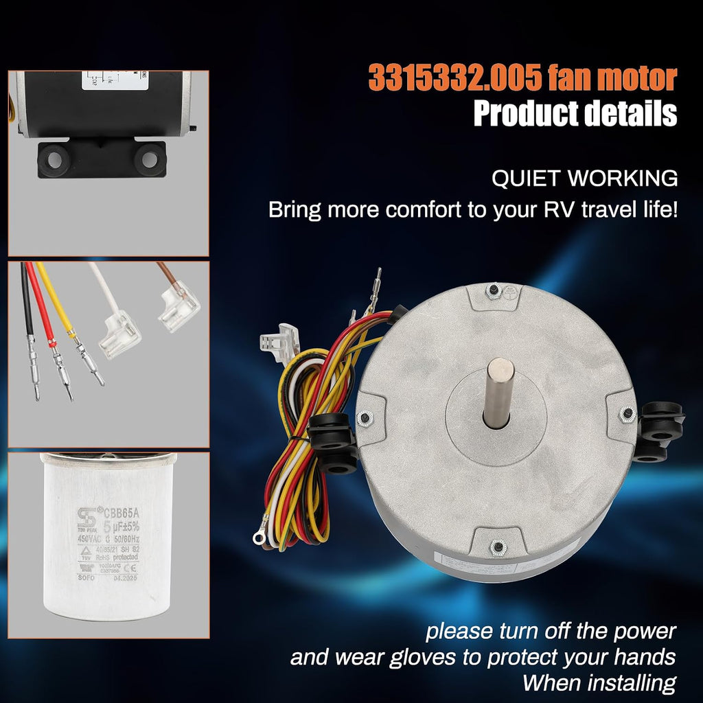 3315332.005 Fan Motor, Replacement genteq F48AF70A61 Fan Motor