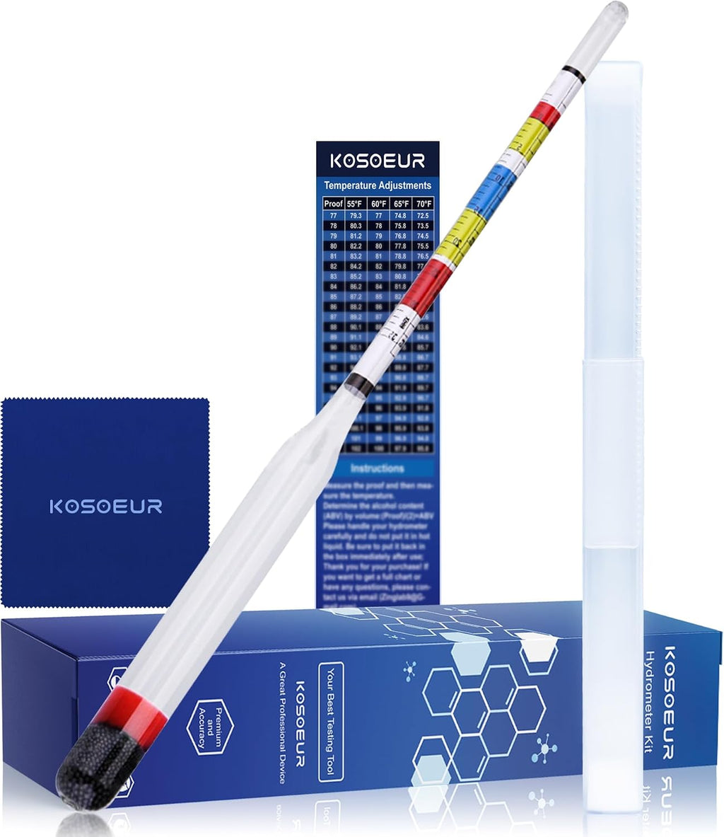 Triple Scale Hydrometer, Alcohol Hydrometer for Wine, Mead, Kombucha & Beer, Mead Making Kit, (ABV Tester, Brix
