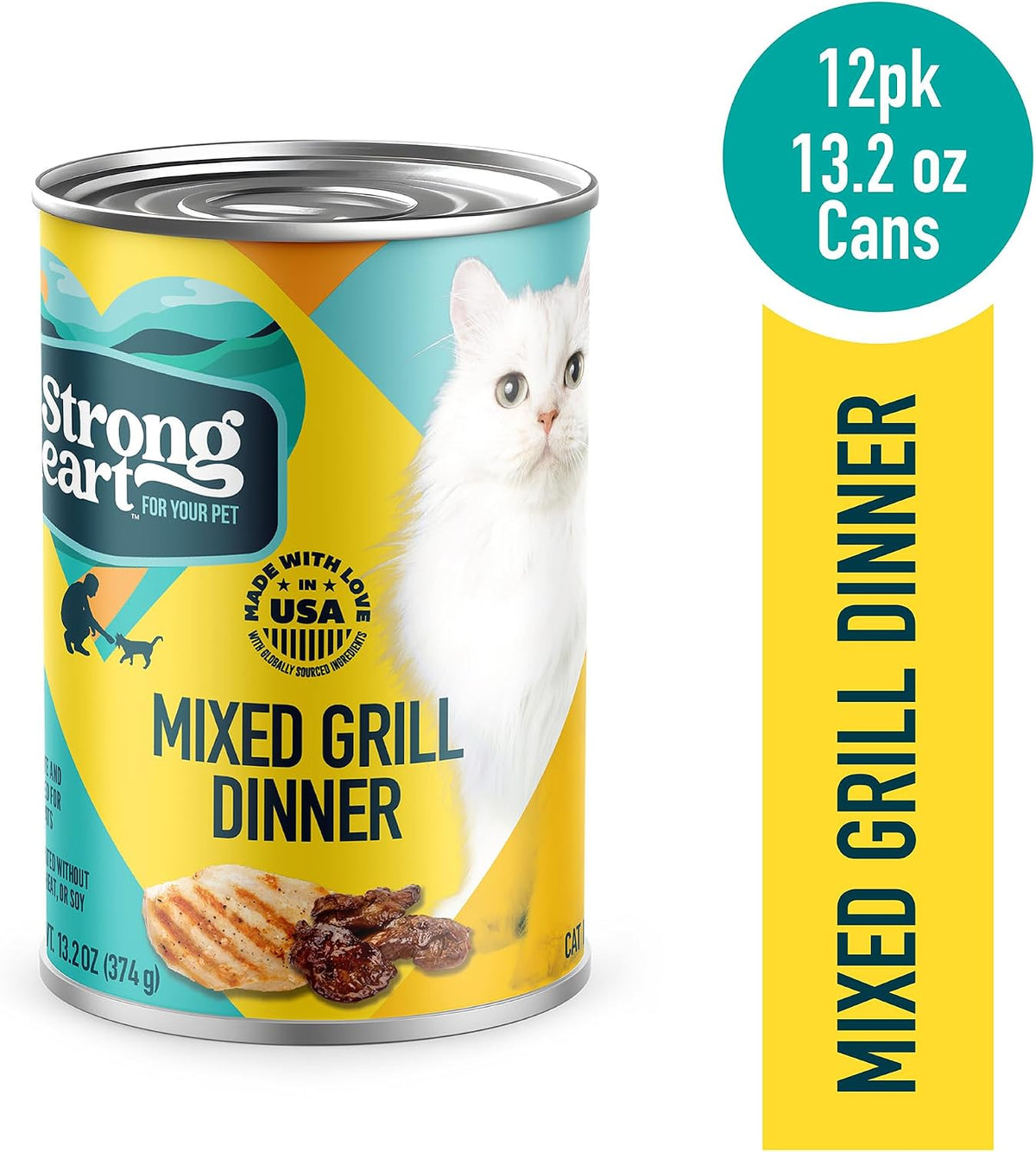 A Strong Heart Adult Cat Pate, Mixed Grill Dinner, 13.2oz Cans, 12pk