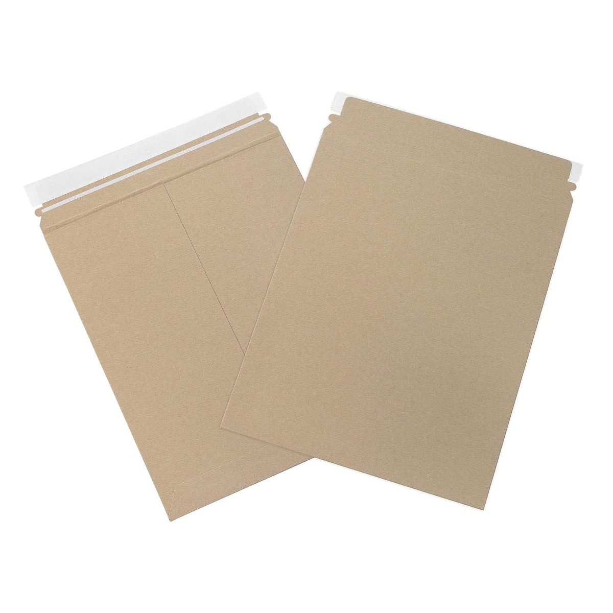 11 x 13 1/2" Stayflats Brand Rigid Flat Mailers, Kraft (Pack of 100) Photo Document Mailers, Peel & Seal Closure