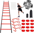 Professional Agility Ladder Speed Training Equipment Set-20ft Agility Ladder,12 Soccer Cones, 4 Agility Hurdles