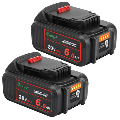 2 Pack 20V 6.0Ah Replacement Battery Compatible with Dewalt Tool