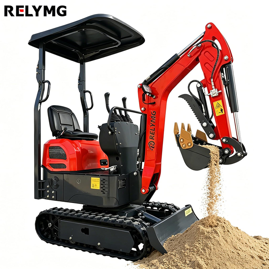 Mini Excavator, 1.2Ton Compact Digger, B&S Engine,EPA Certified,Tracked Excavator,9 Accessories,Includes Free Unloading