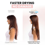 Compact Plasma Hair Dryer, Digital Display, Rapid Drying, Quiet