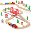 Wooden Train Set for Toddler - Double-Side Wooden Tracks Fits Brio, Thomas, Melissa and Doug - Expandable