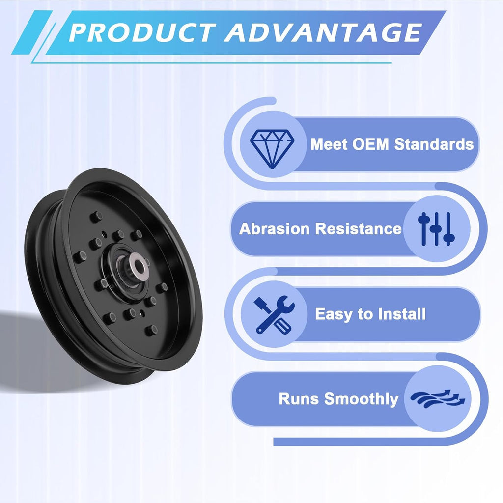 Lawn Mower Idler Pulley Replaces 756-04141 Compatible with Cub Cadet MTD White Outdoor RZT 50 ZT 50