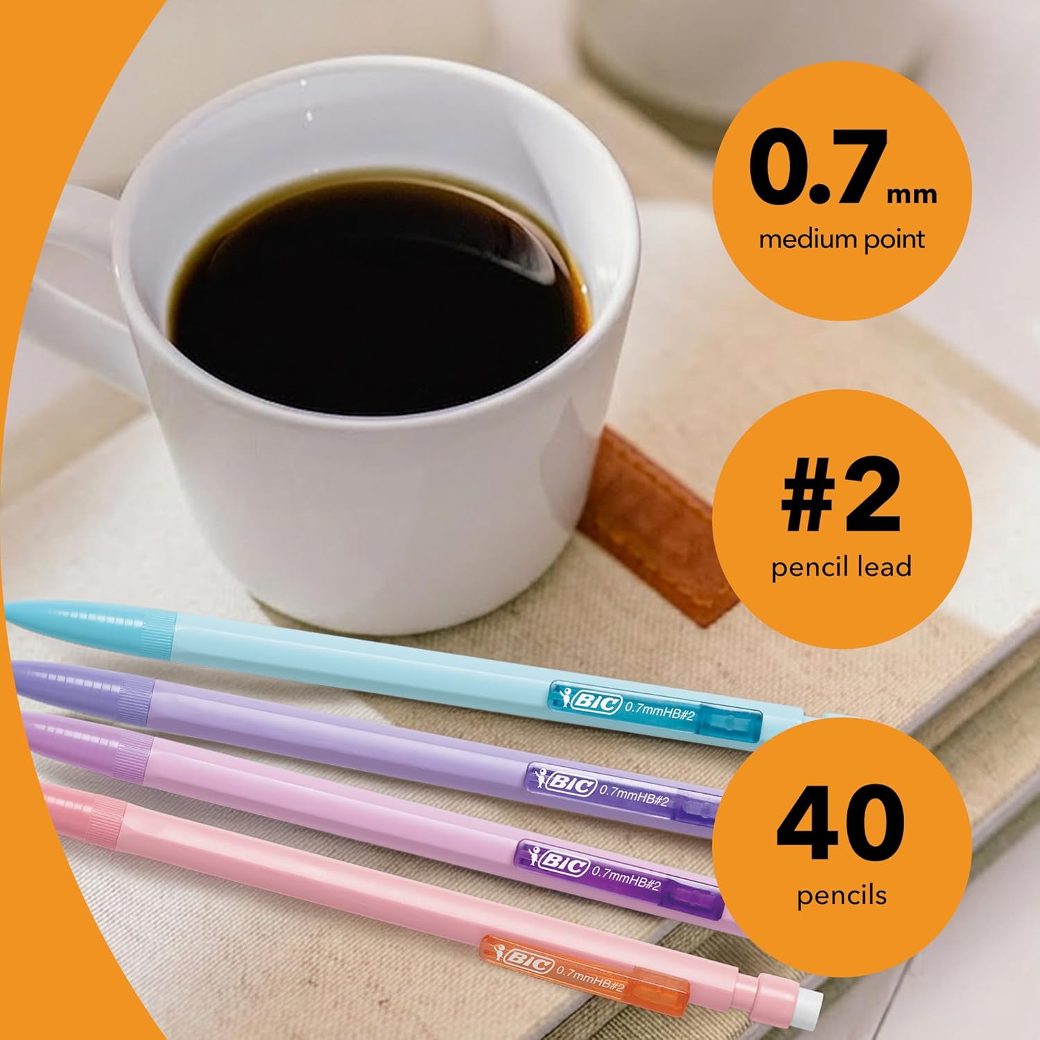 Xtra-Smooth Mechanical Pencils, 0.7 mm Medium Point, 40-Count | No. 2 Lead Resists Smudging and Erases Cleanly