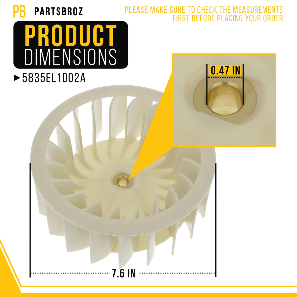 Dryer Blower Wheel for LG DLGX8601BE