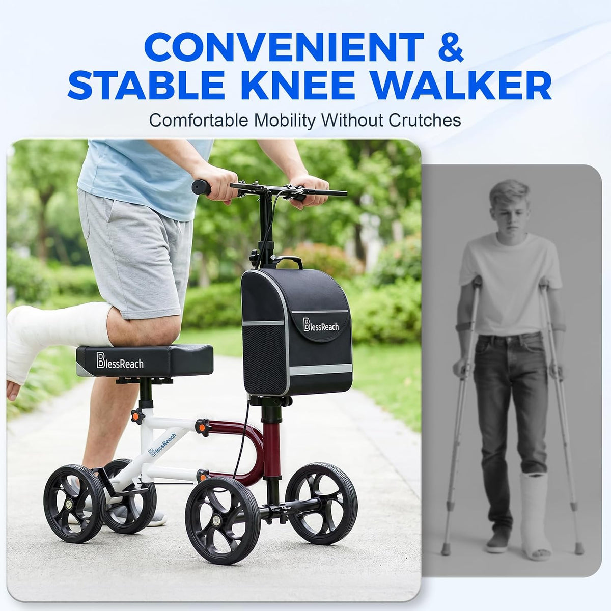 Lightweight Knee Scooter for Adults for Foot Injuries,Knee Pad