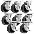 8 PCS 3 Inch Heavy Duty Caster Wheels with Side Brakes, Swivel Casters Set of 4 for Workbench and Furniture, 500LBS