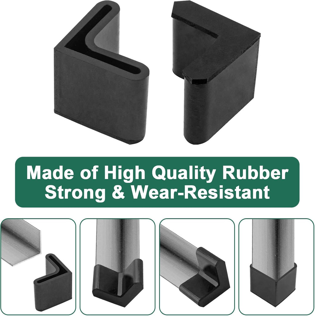 Bivethoi Rubber Caps Angle Iron End Caps, 1 Inch / 25mm, Black