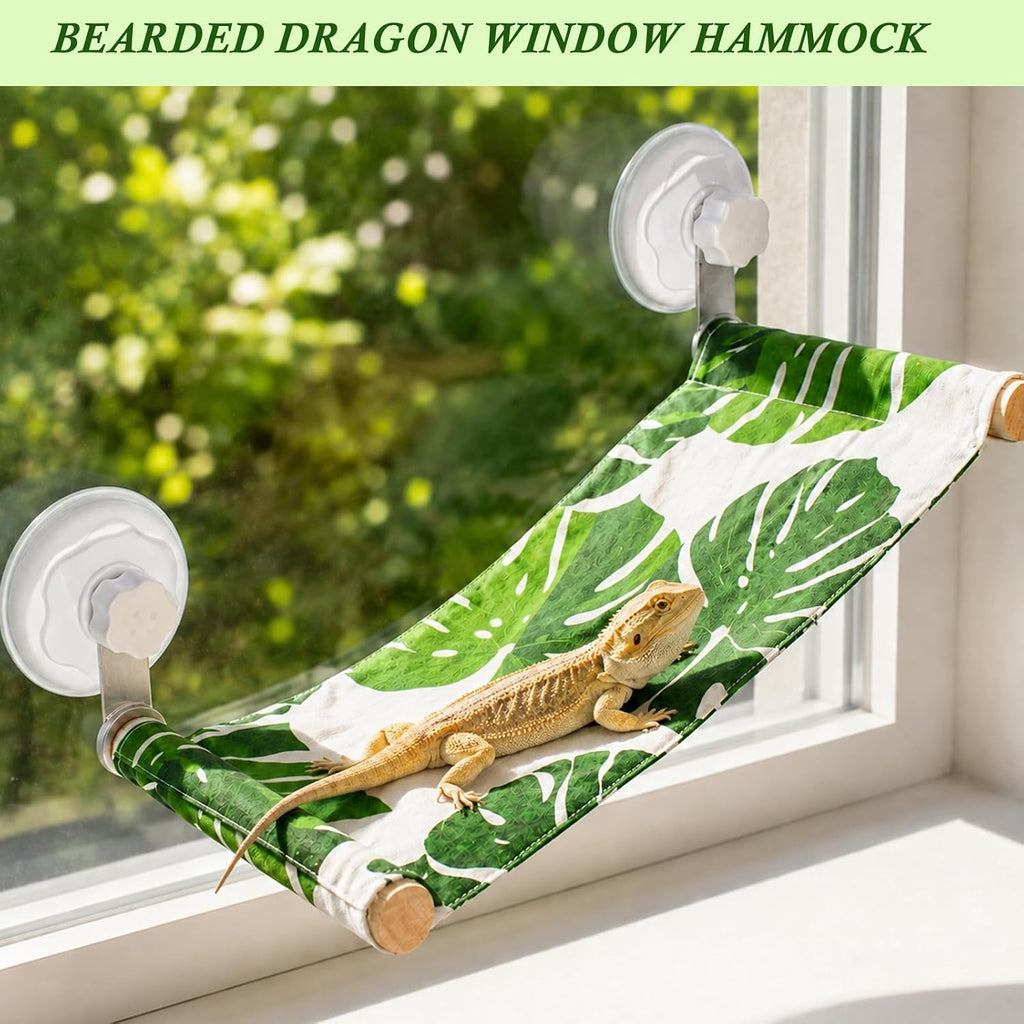 Bearded Dragon Hammock for Window Reptile Sleeping Bed