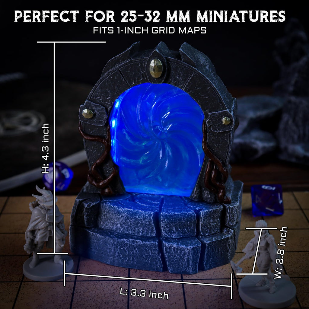 Glowing Portal Miniature, Color-Changing Resin Terrain for RPGs