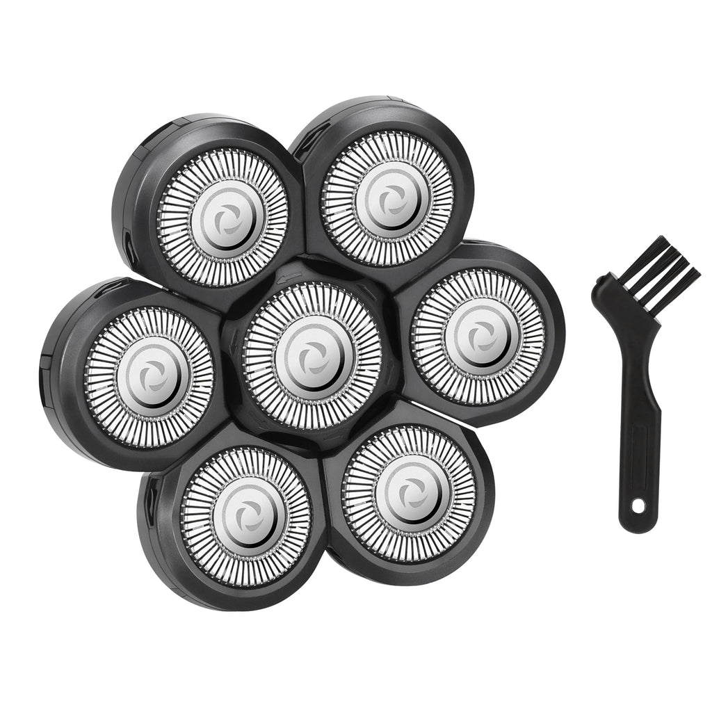 7 Men's Electric Shaver Replacement Heads + 1 Cleaning Brush