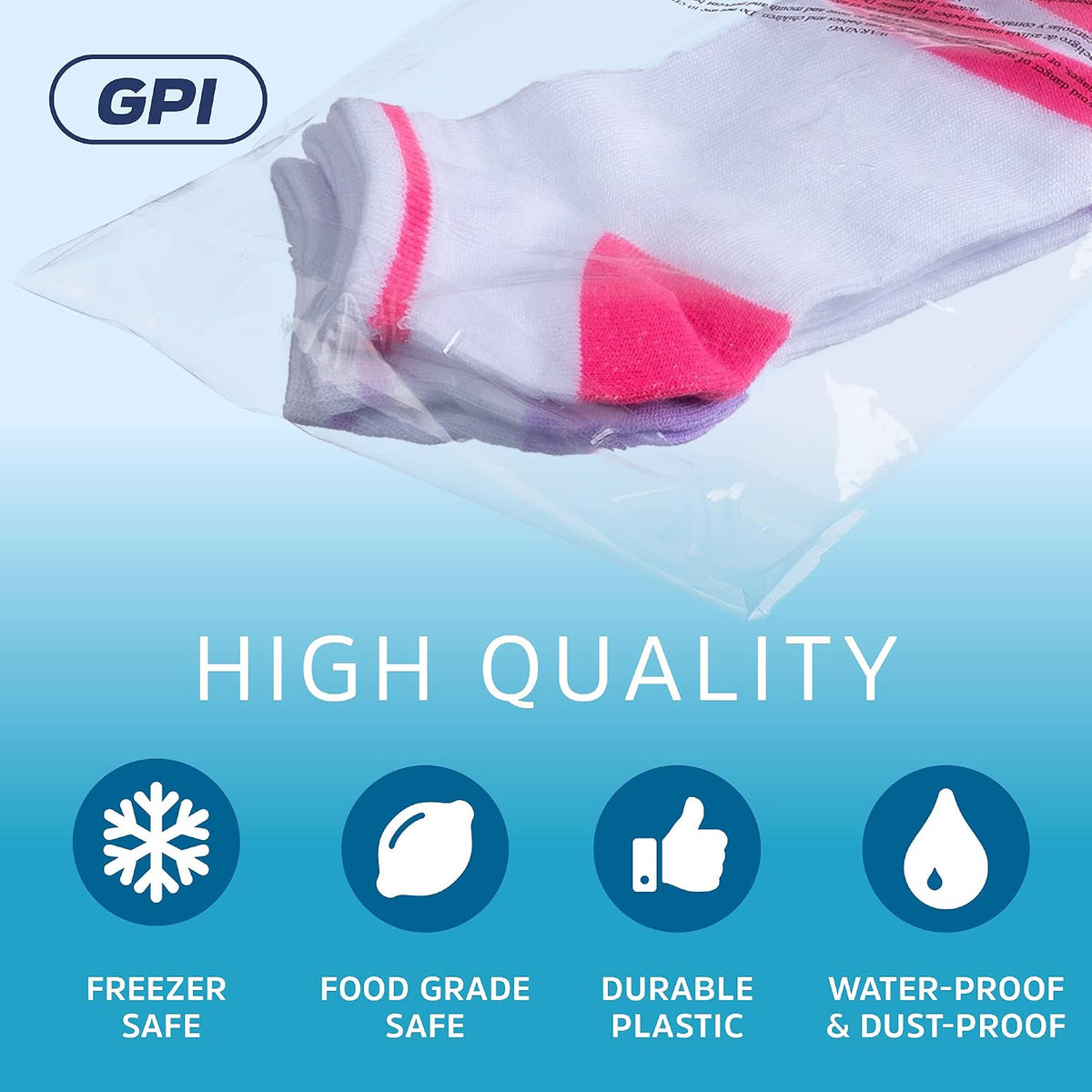 8" x 10" Self Seal Poly Bags, 100 Pack, 1.5 Mil, for Packaging & Shipping