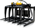 40" Root Grapple Attachments for Mini Skid Steer Loader, 34" Opening Height, Hollowed-out Hydraulic Wood Grapple Rake