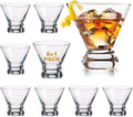 Martini Glasses Set of 9(Buy 8, get 1 Free), Crystal Cocktail Glasses 8 Ounces, Hand Blown Stemless Martini Glasses