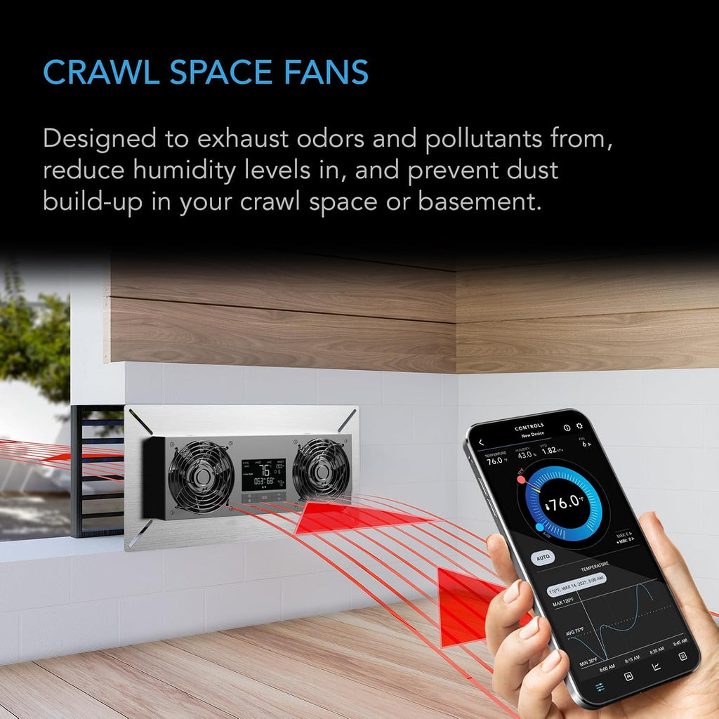 AC Infinity AIRTITAN T8, Crawlspace Basement Ventilator Exhaust Fan