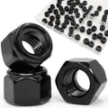 ZQZ 1/4-20 Stainless Steel Nylon Lock Nuts,65Pcs Nylock Insert Nut Black304