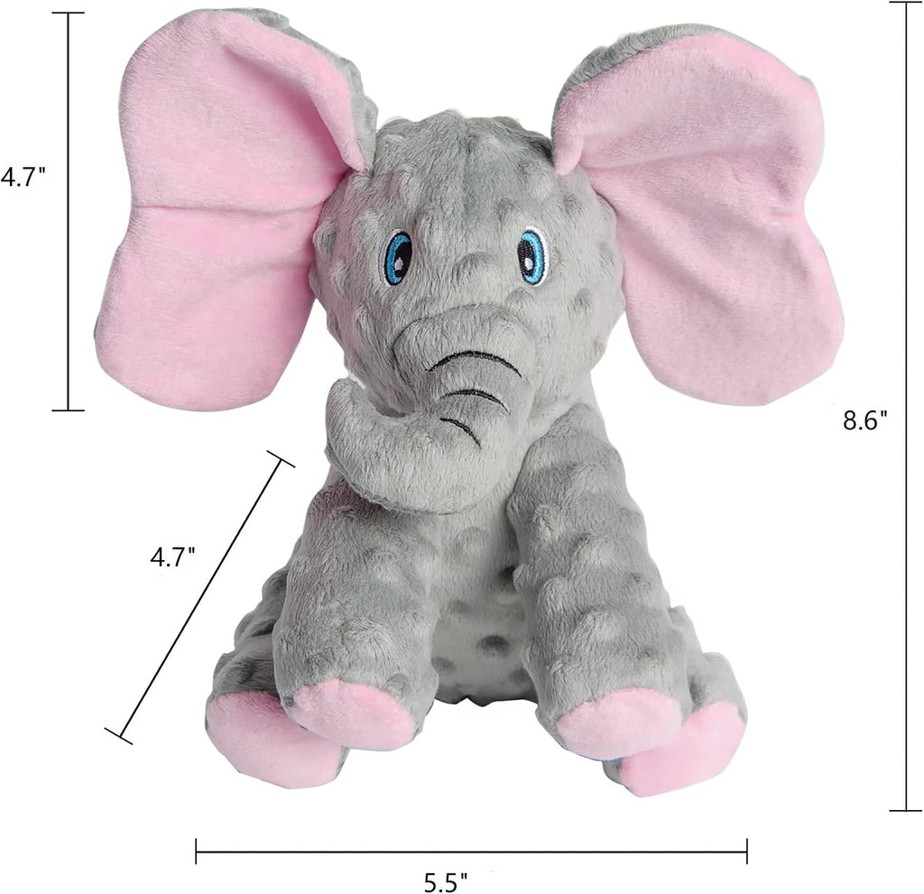 Dog Toys Puppy Toys Cute Squeaky Elephant Dog Toy with Crinkle Paper Stuffed Plush Animal to Keep Them Busy for Small