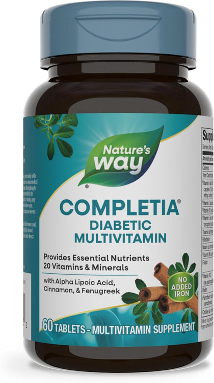Completia Diabetic Multivitamin, Provides Essential Nutrients, with Alpha Lipoic Acid, Cinnamon, Fenugreek, Taurine