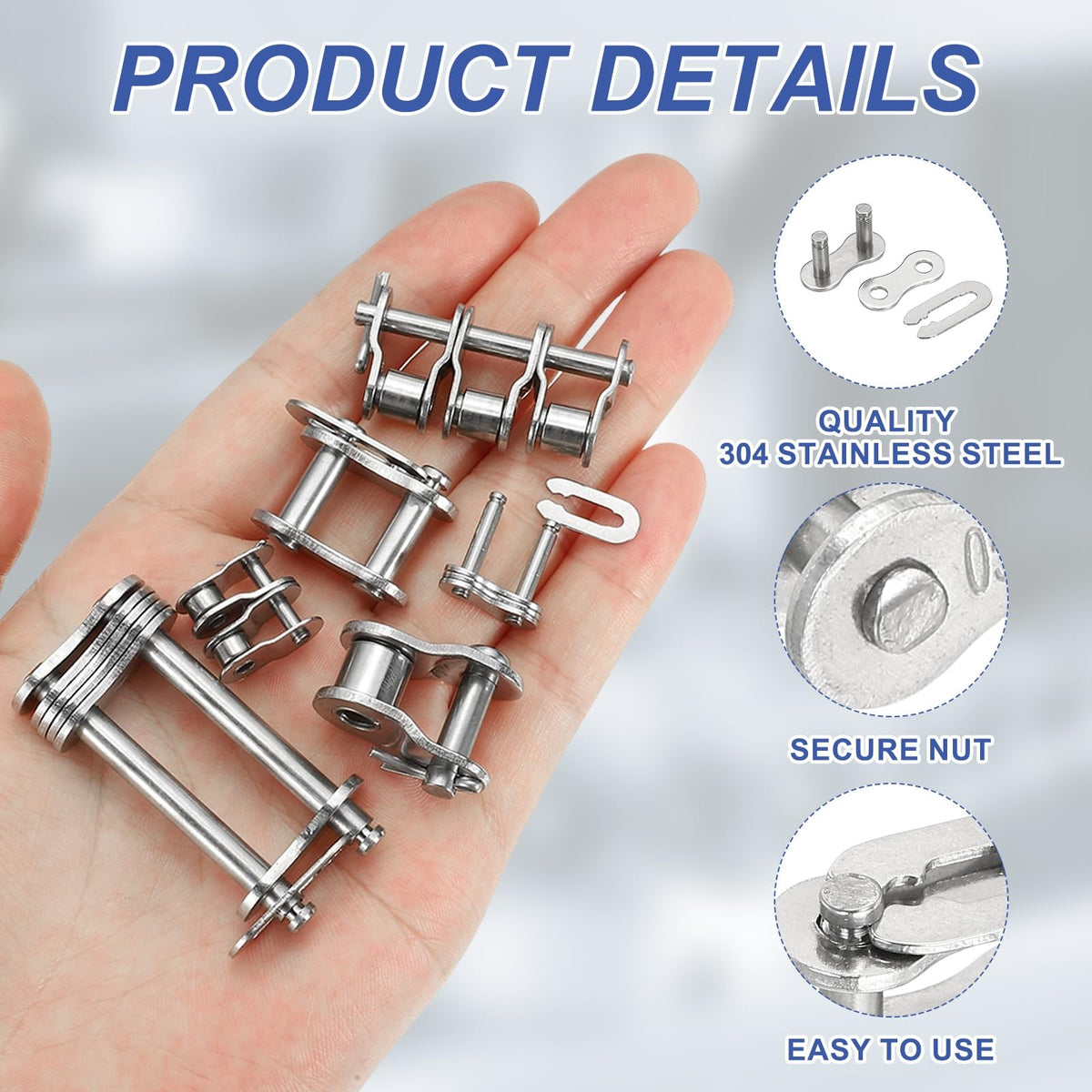 DTGN 8Pcs ISO(DIN) 05B-1 Roller Chain Connect Link, 8mm Pitch