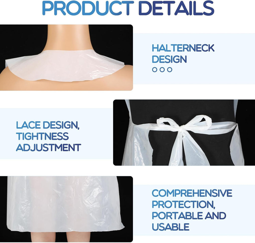 Bulk Plastic Disposable Aprons 28 x 47 White