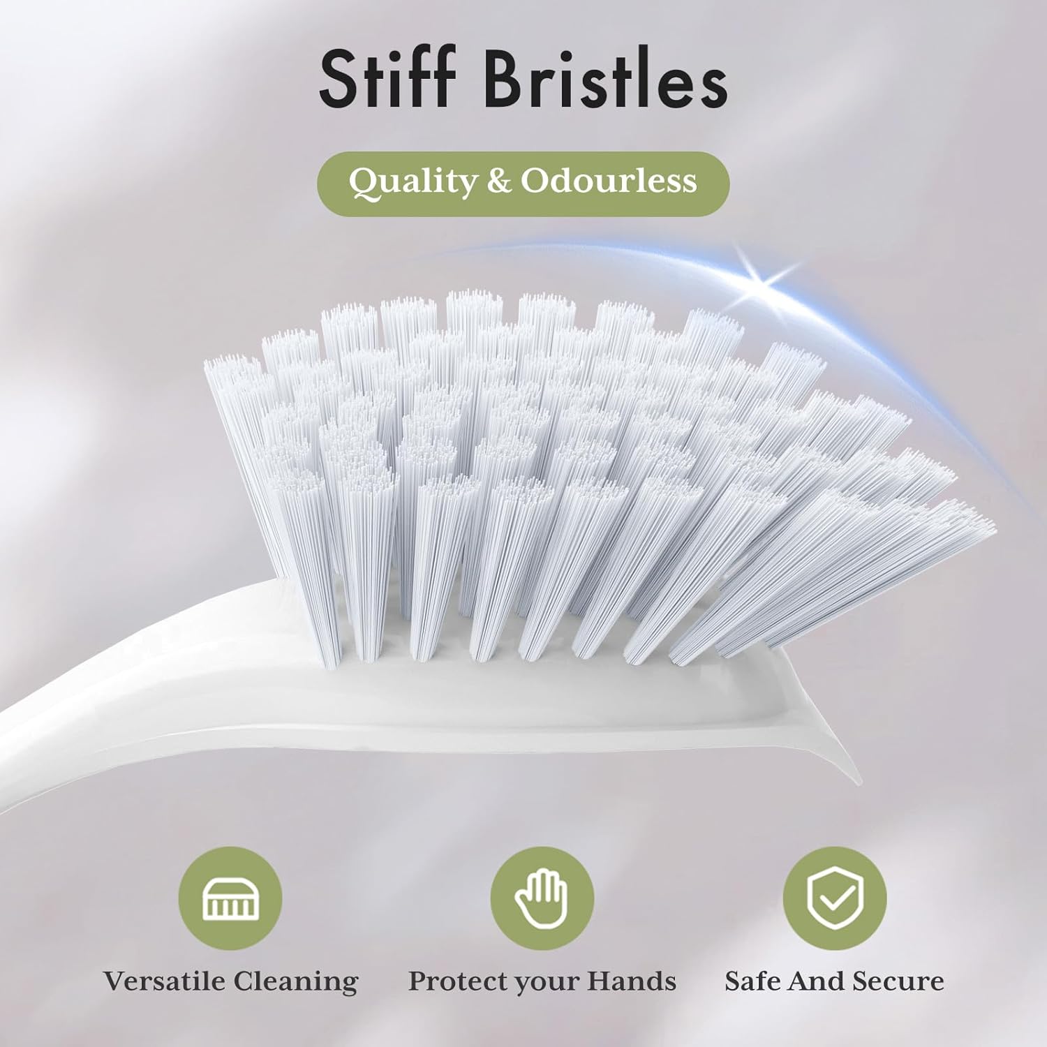 Dish Brush with Handle, 2 Pack Kitchen Scrub Brushes for Cleaning, Dish Scrubber with Stiff Bristles for Sink, Pots