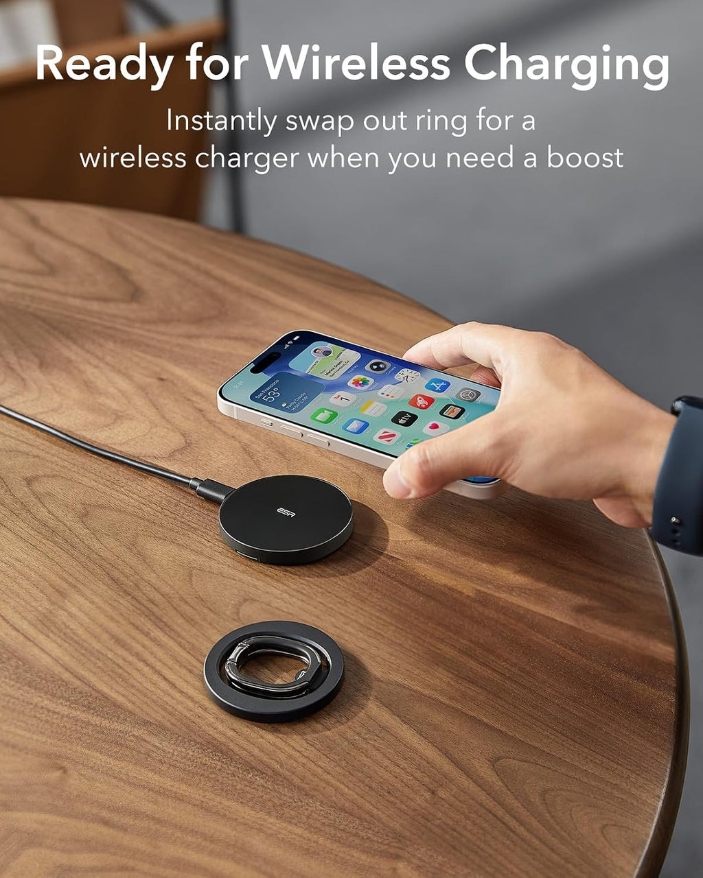 for MagSafe Phone Grip for iPhone 17-12, 2-Way Magsafe Ring Holder | Magnetic Phone Grip, Magnetic Phone Grip for